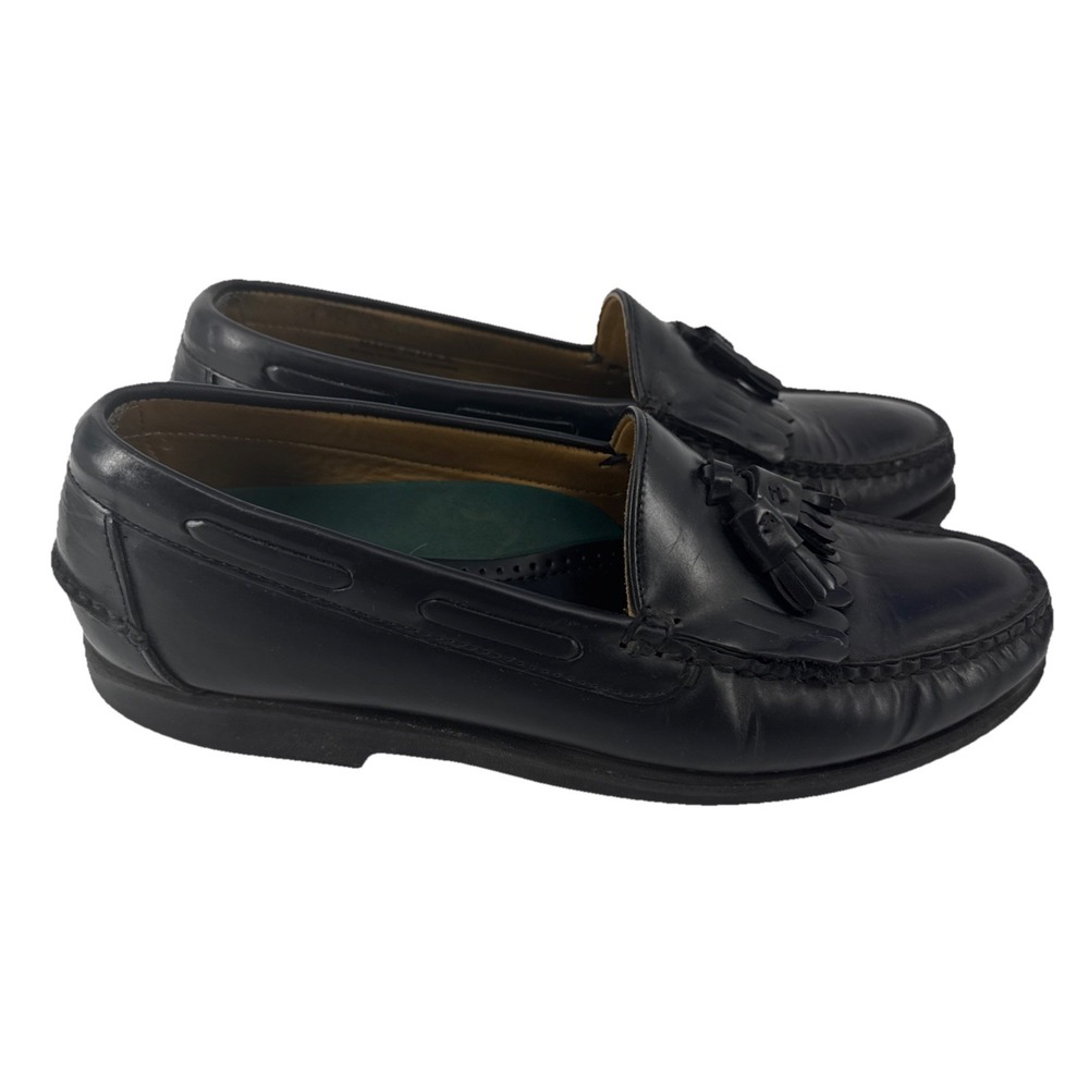 Sebago Tassel Loafers Men 10.5D Black Leather Slip On Dress Shoes Made In USA